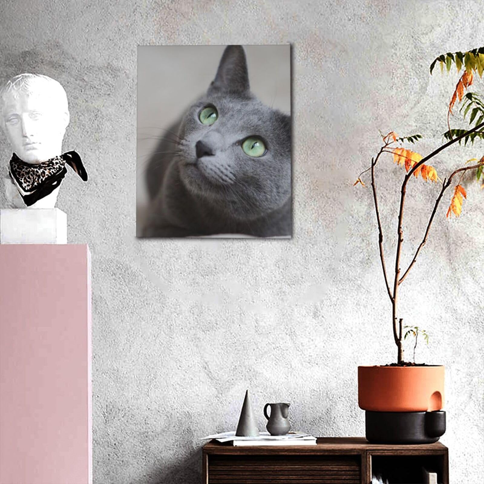 Amazon.co.jp: ロシアンブルー ネコ 猫 猫柄 灰色 アートパネル アニメ